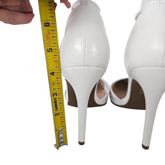 Dream Pairs Womens White Pointed Toe Ankle Strap Stiletto Heels Size 8 Wedding - Picture 5 of 12